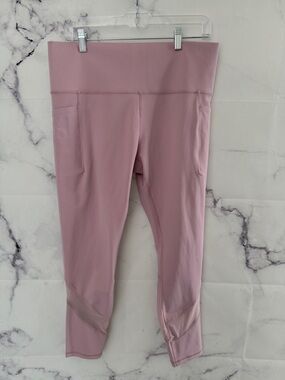 ATHLETA Rose Pink salutation mesh tight legging size extra large